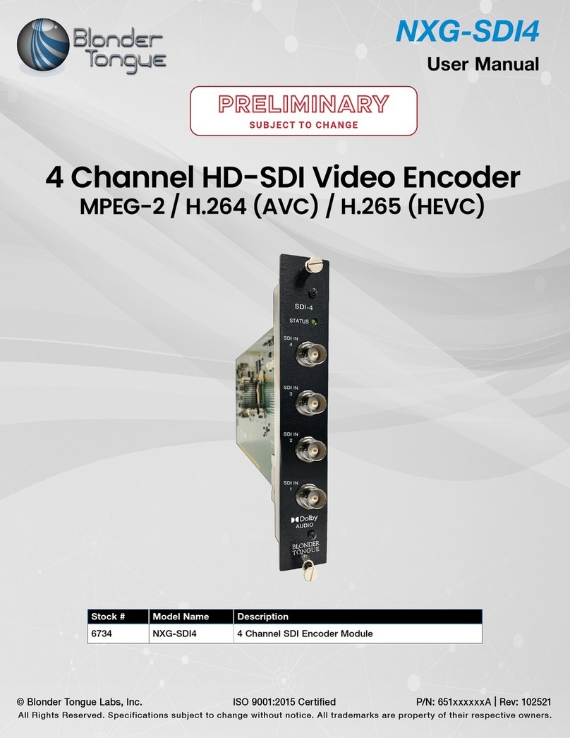 Blonder tongue NXG-SDI4 User manual