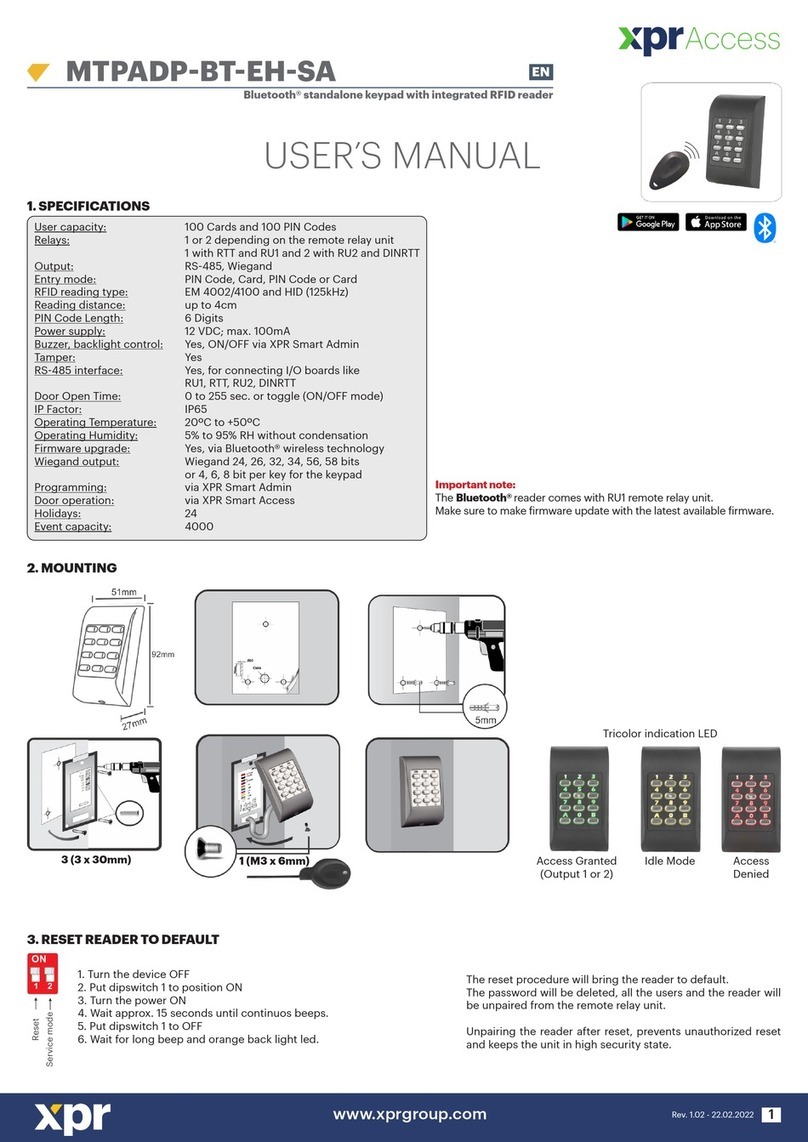 XPR Access MTPADP-BT-EH-SA User manual