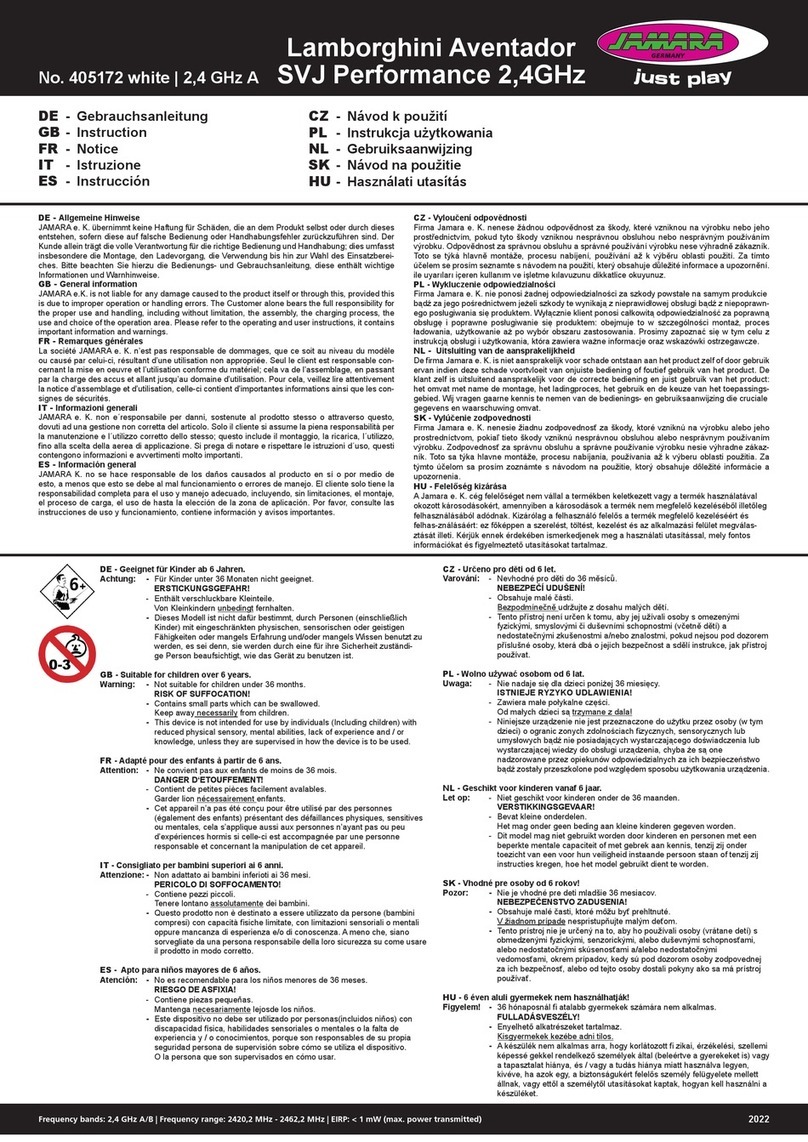 Jamara Lamborghini Aventador SVJ Performance 2,4GHz User manual