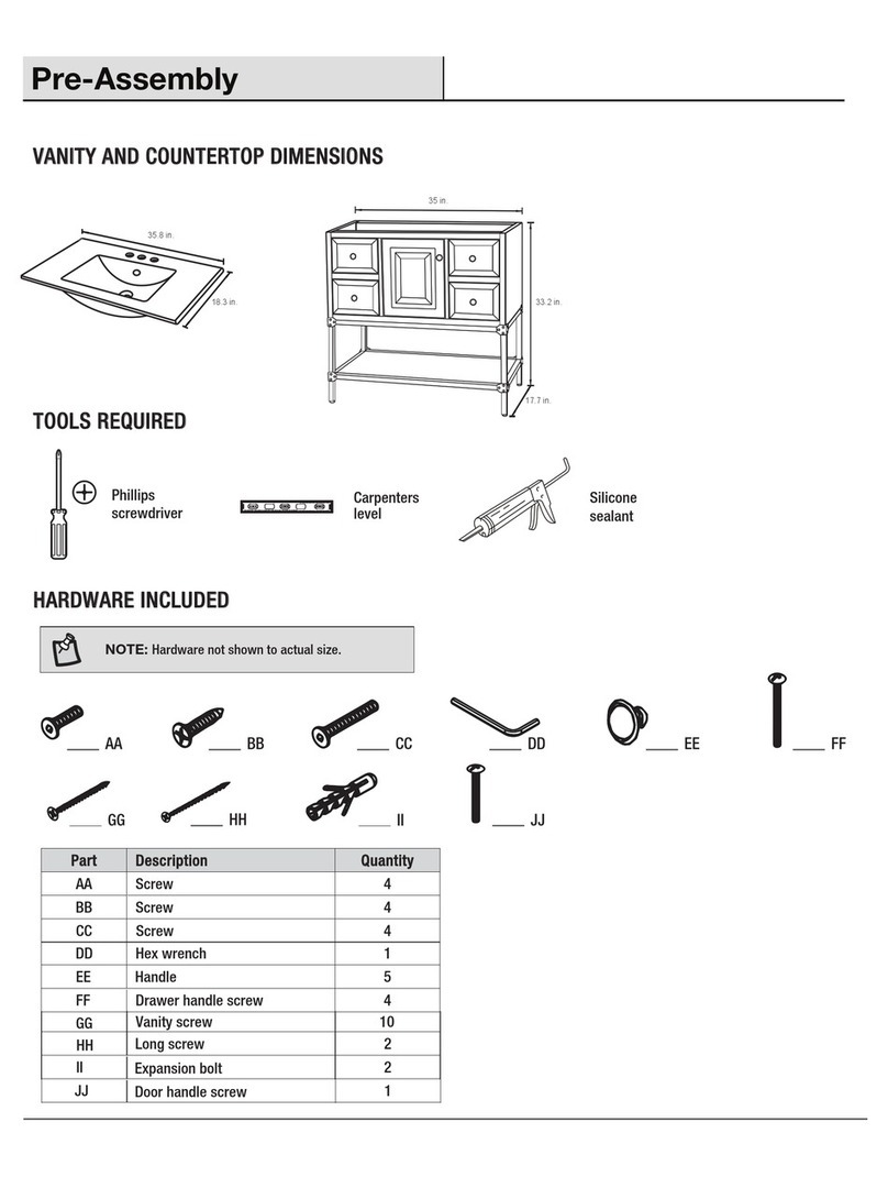 Dolphin YG30CEWD PRE-ASSEMBLY INSTRUCTIONS