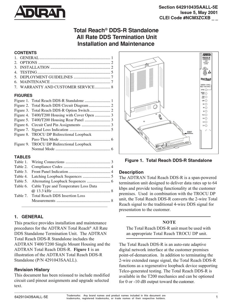 ADTRAN Total Reach DDS-R Instruction Manual
