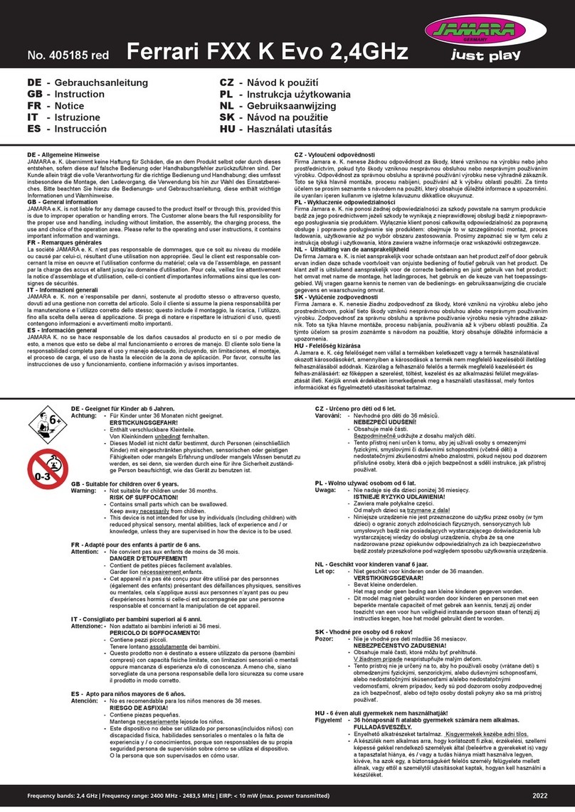 Jamara Ferrari FXX K Evo 2,4GHz instructions