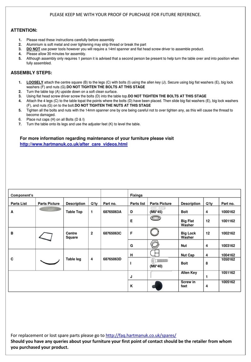 Hartman BERKELEY 68765063 User manual Hartman BERKELEY 68765063 User manual