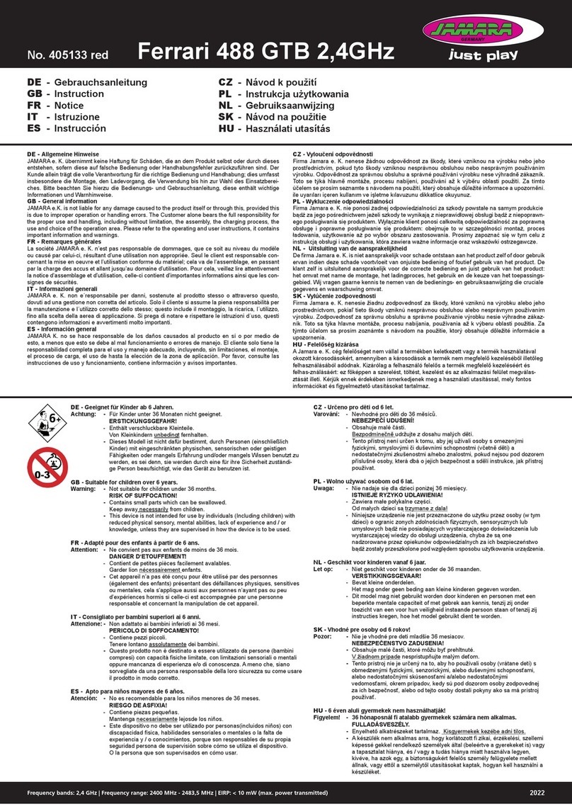 Jamara Ferrari 488 GTB 2,4GHz instructions