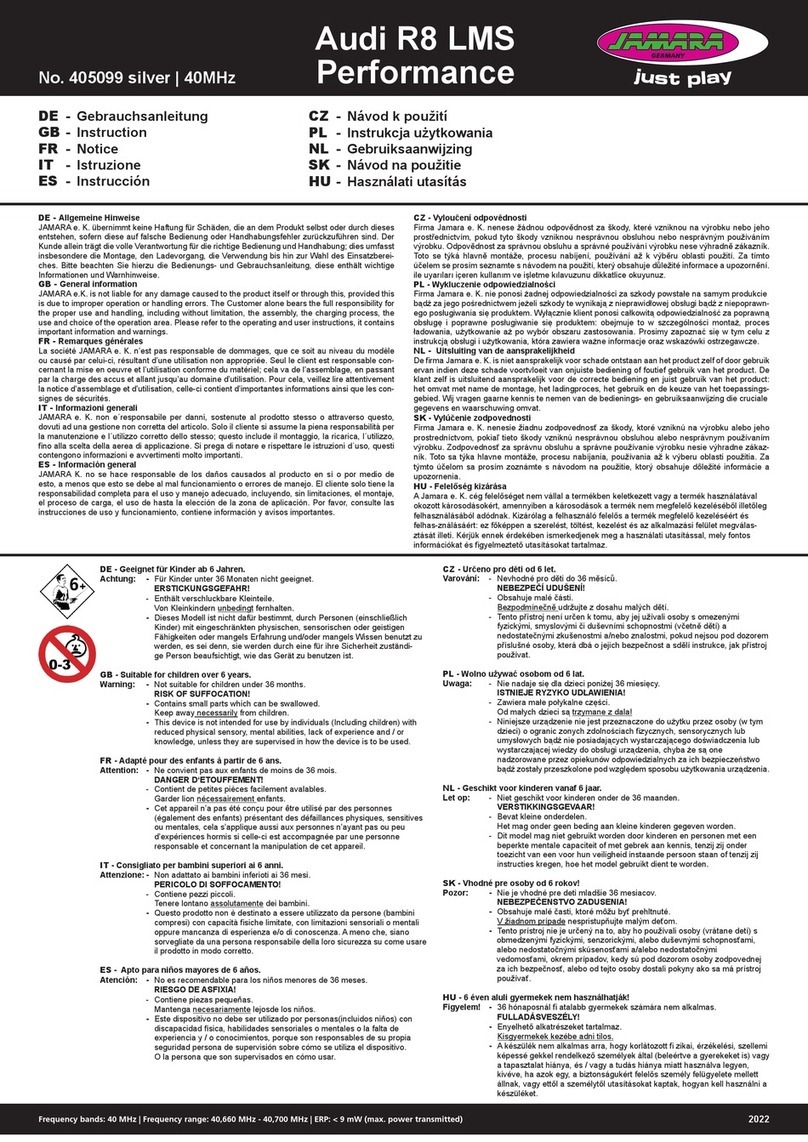 Jamara Audi R8 LMS Performance instructions