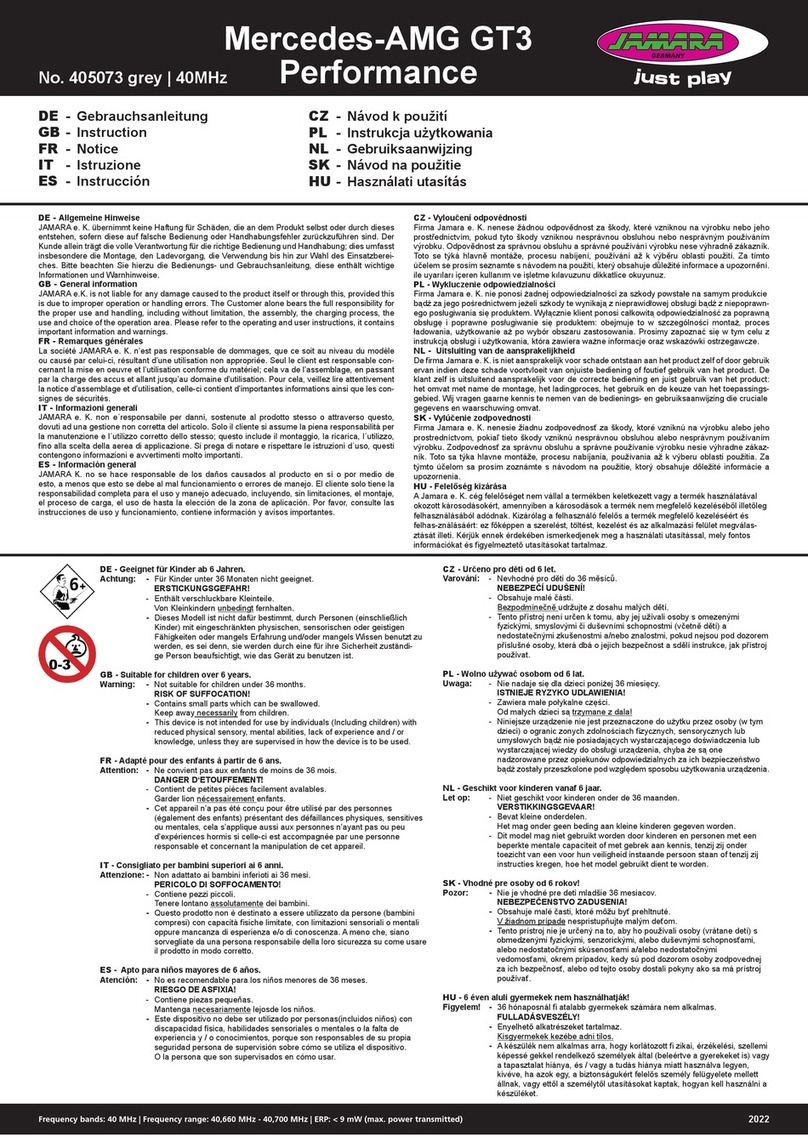 Jamara Mercedes-AMG GT3 Performance User manual