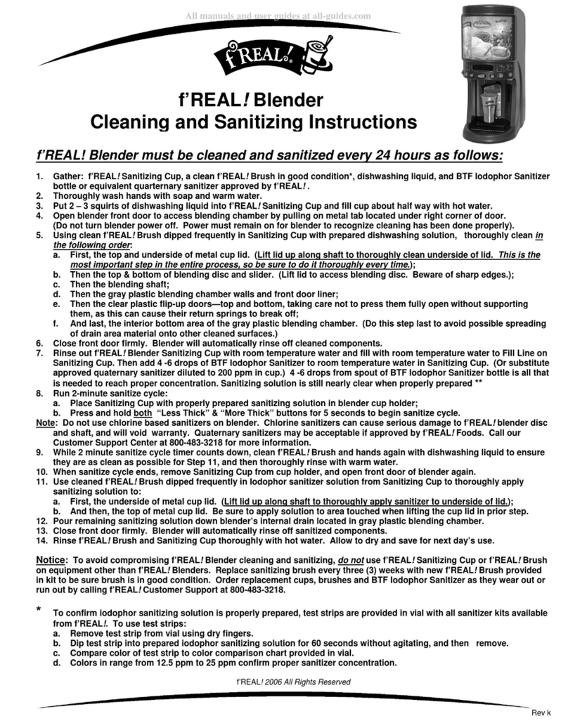 F'real Freal Service manual