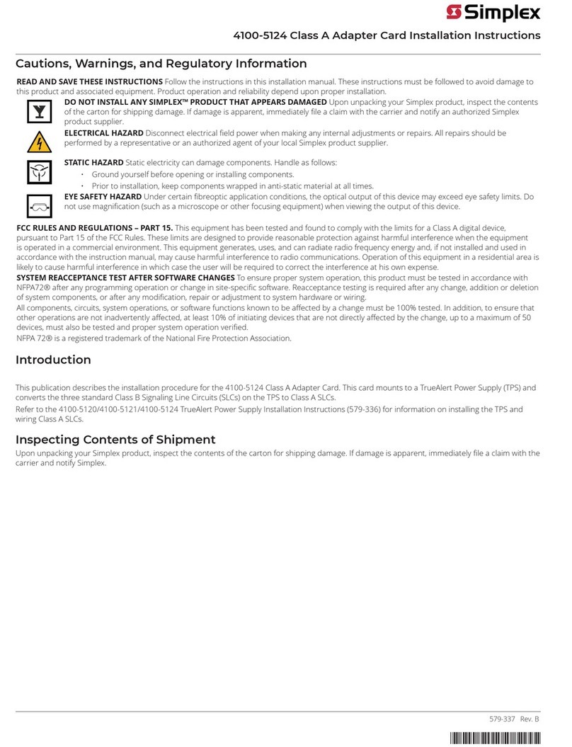 Simplex 4100-5124 User manual