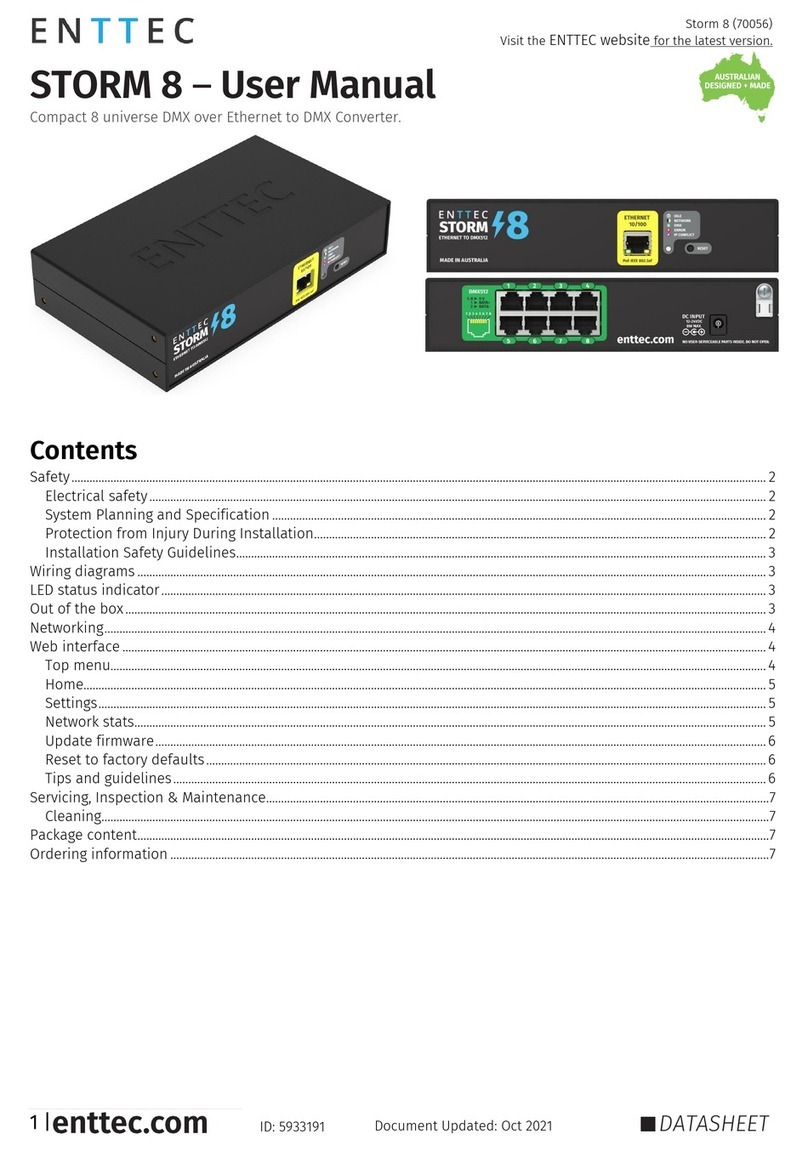 Enttec Storm 8 User manual
