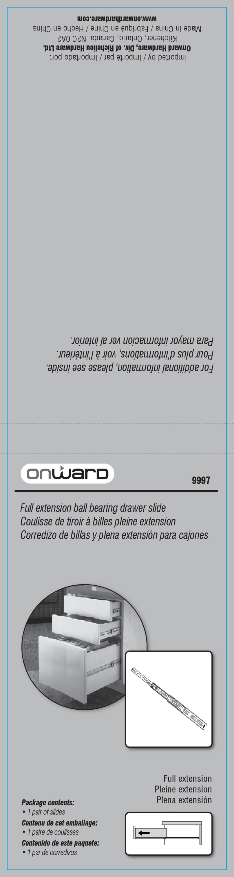 Onward 9997 quick start guide Onward 9997 quick start guide