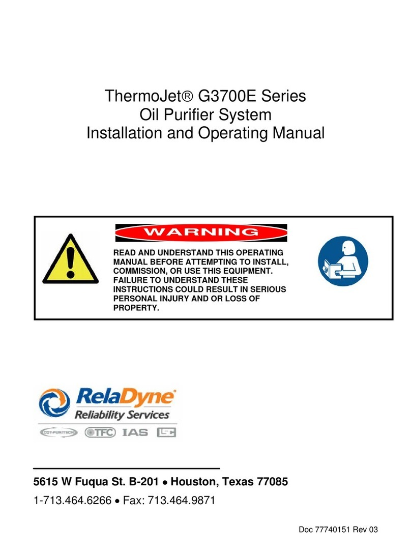 RelaDyne THERMOJET G3700E Series Installation and operating manual