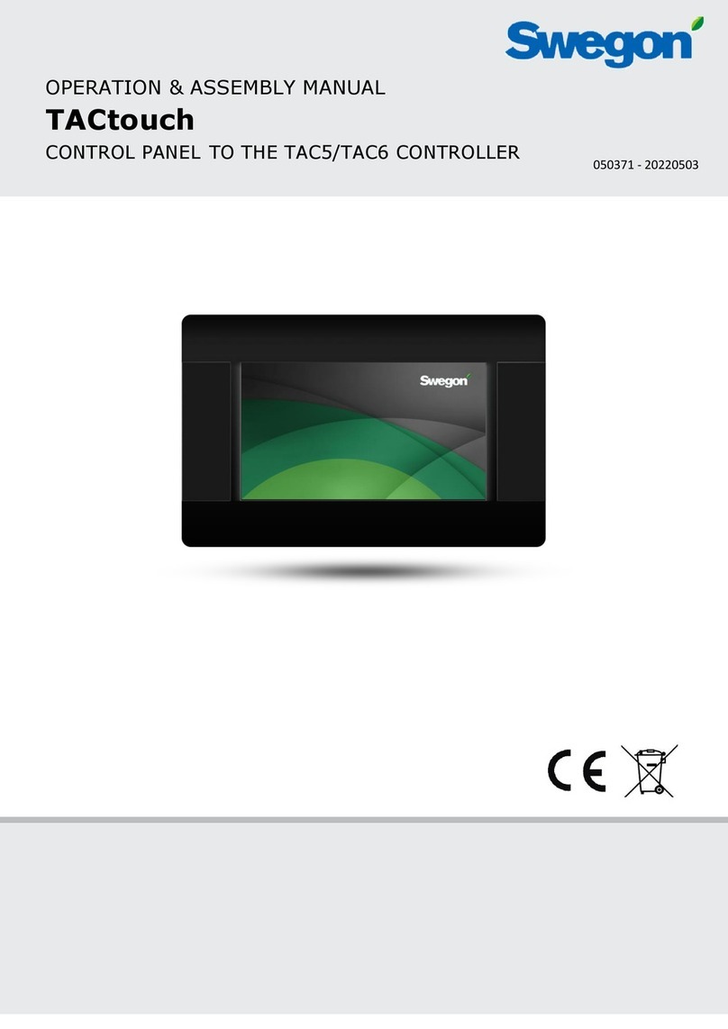 Swegon TACtouch Operation and assembly manual