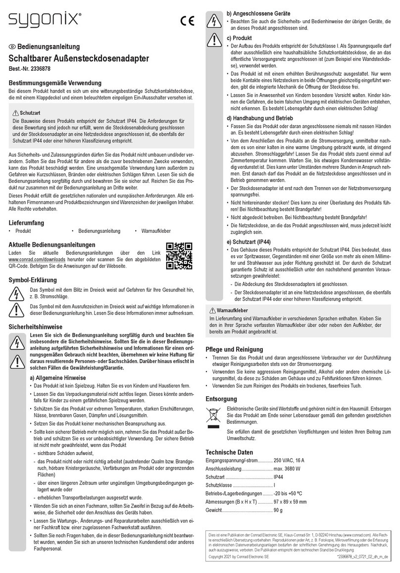 Sygonix 2336878 operating instructions