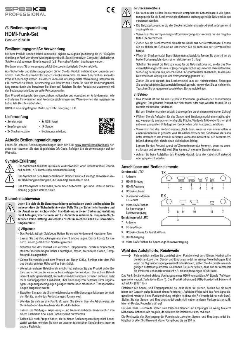 Speaka Professional 2373310 operating instructions