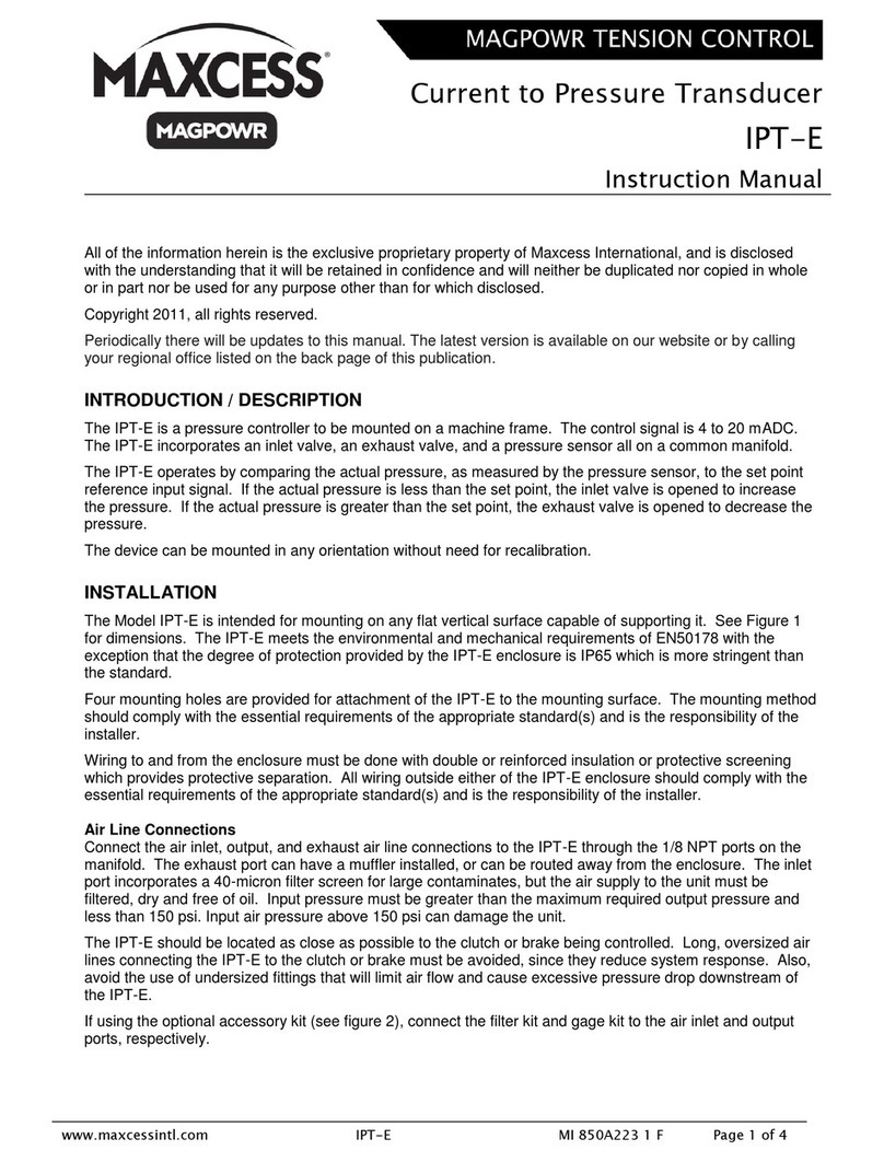 Maxcess IPT-E instruction manual