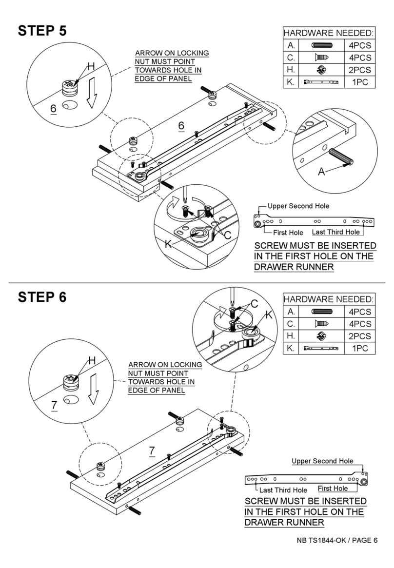 eliving FURNITURE NOBU Series Assembly instruction