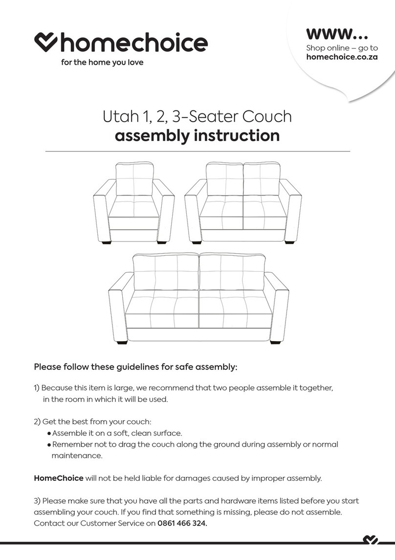 homechoice Utah 1-Seater Couch Assembly instruction