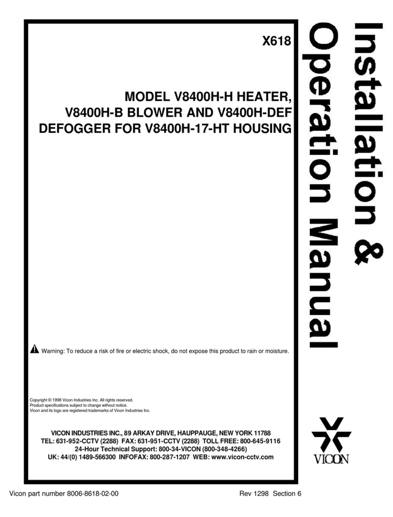 Vicon X618 Installation & operation manual