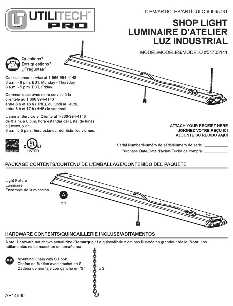 Utilitech Pro 54703141 quick start guide