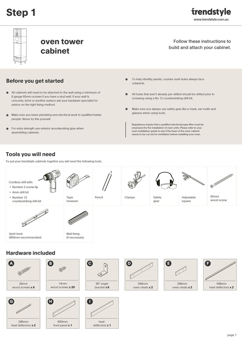 Trendstyle Oven tower cabinet Assembly instructions Trendstyle Oven tower cabinet Assembly instructions