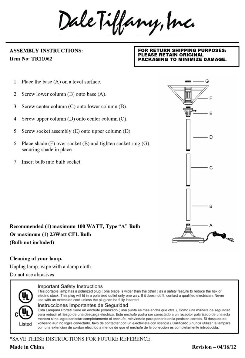Dale Tiffany TR11062 Assembly instructions
