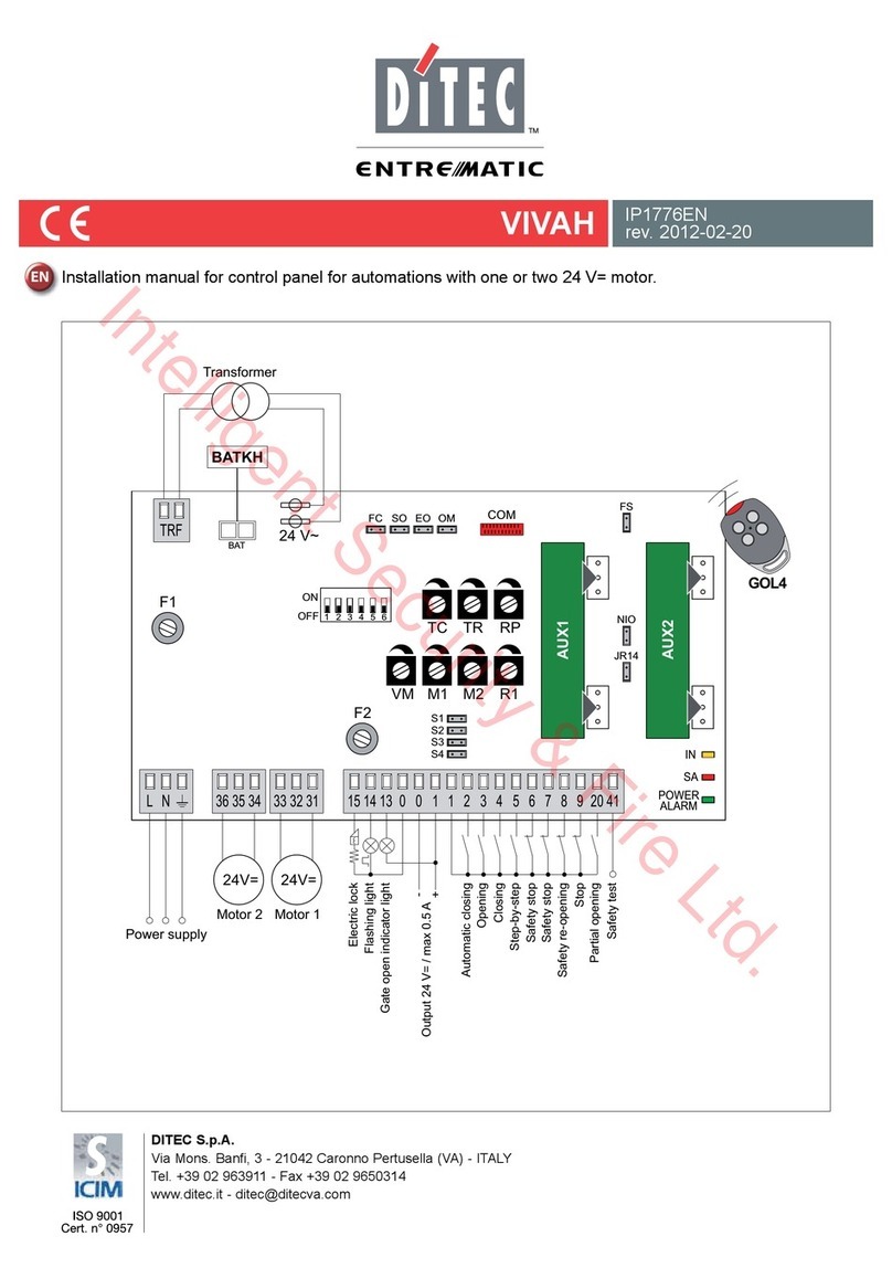 DITEC VIVAH installation manual