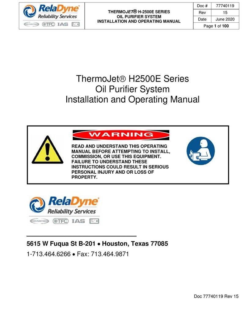 RelaDyne THERMOJET H-2500E Series Installation and operating manual