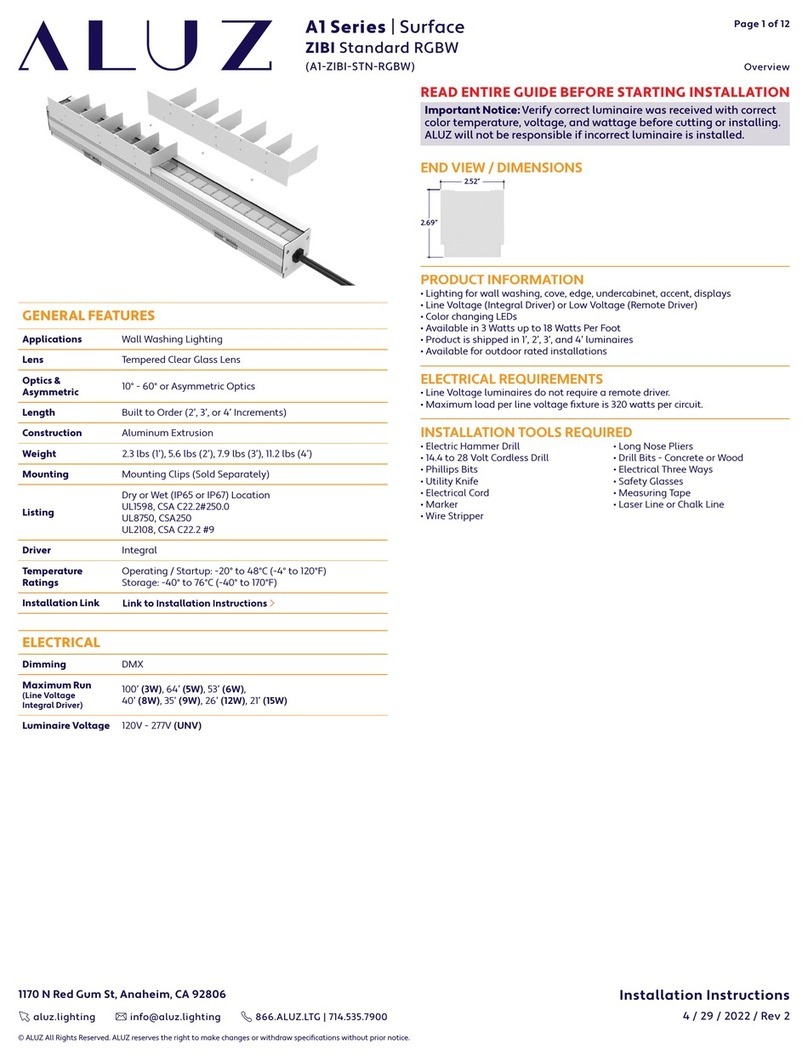 ALUZ ZIBI A1 Series installation instructions
