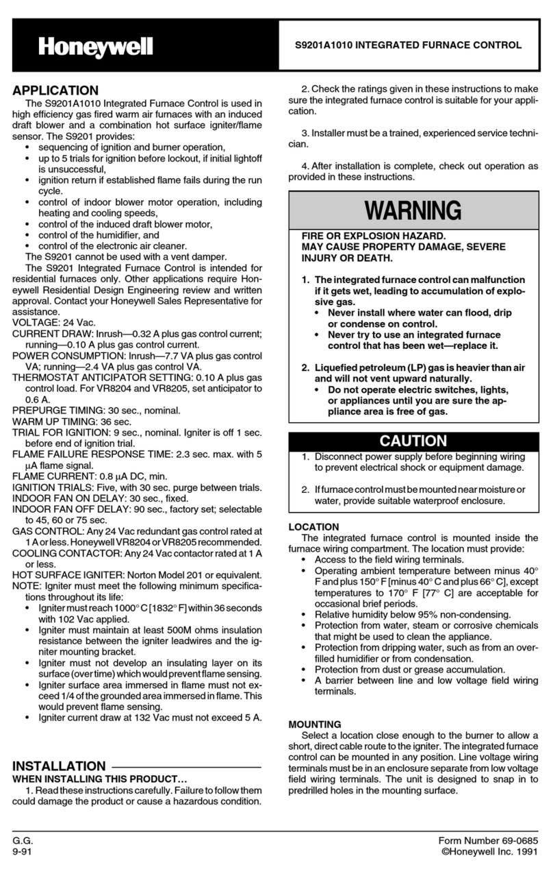 Honeywell S9201A1010 User manual