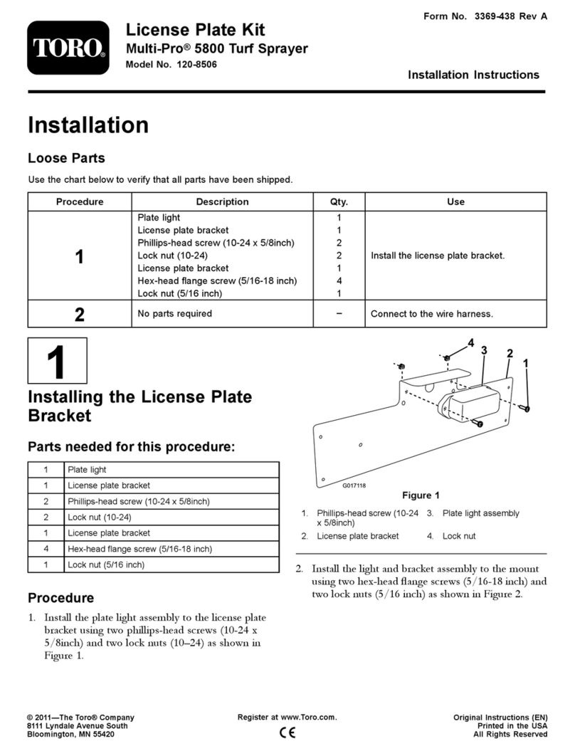 Toro 120-8506 installation instructions