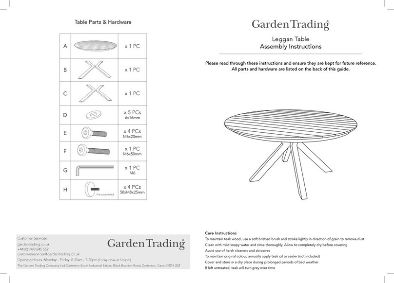Garden Trading Leggan FUTE30 Assembly instructions