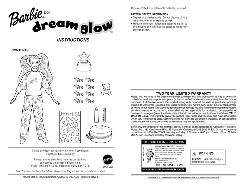 Mattel Barbie Doll dream glow User manual Mattel Barbie Doll dream glow User manual