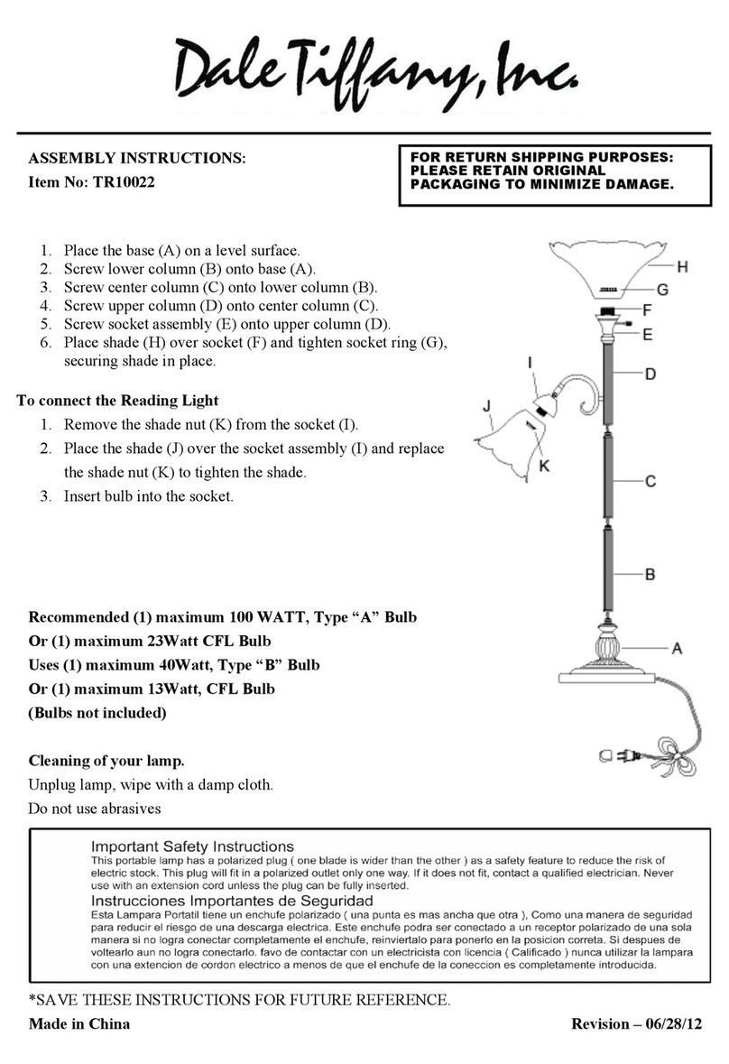 Dale Tiffany TR10022 Assembly instructions