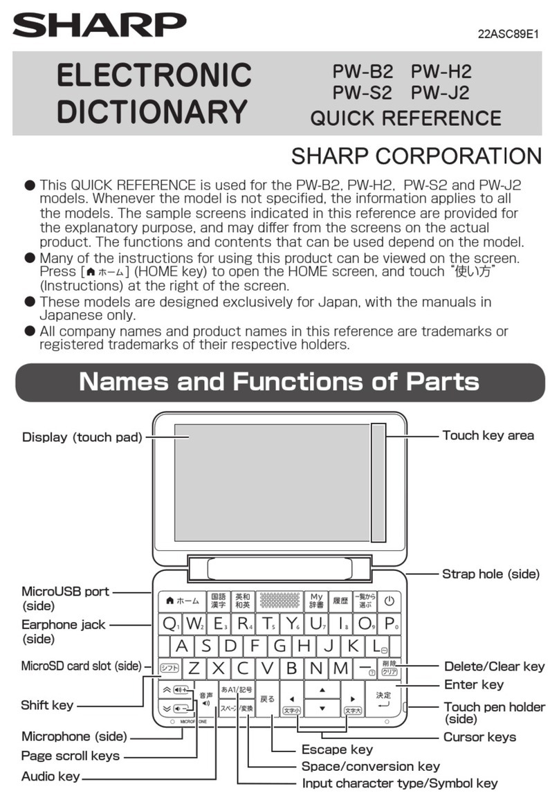 Sharp PW-B2 User manual