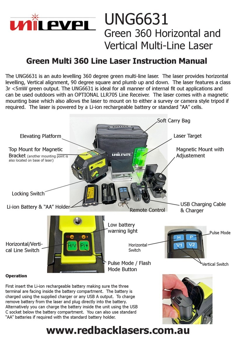 RedBack Lasers Unilevel UNG6631 User manual