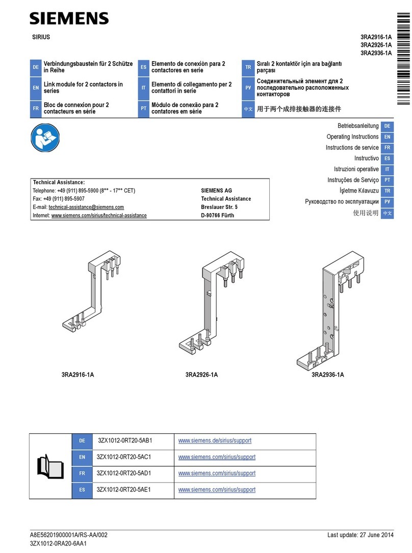 Siemens SIRIUS 3RA2916-1A operating instructions