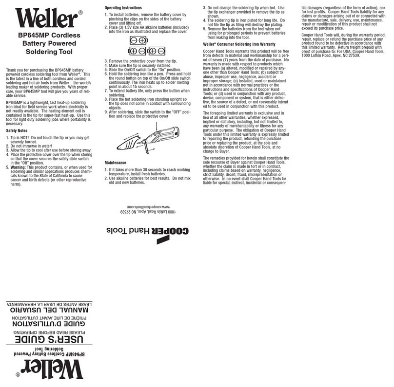 Weller BP645MP User manual