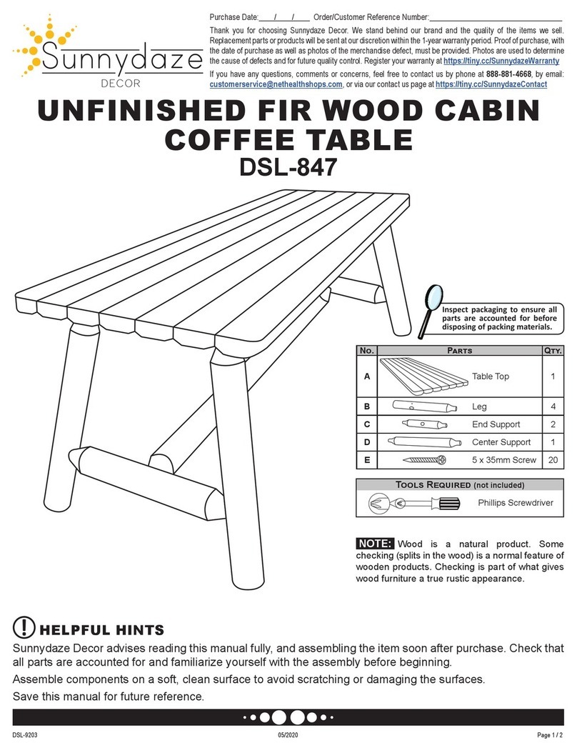 Sunnydaze Decor DSL-847 quick start guide Sunnydaze Decor DSL-847 quick start guide