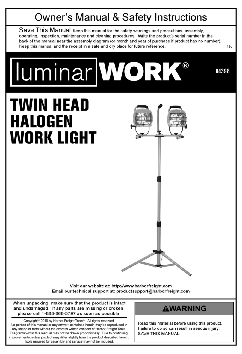 Luminar 64398 Owner's manual & safety instructions Luminar 64398 Owner's manual & safety instructions