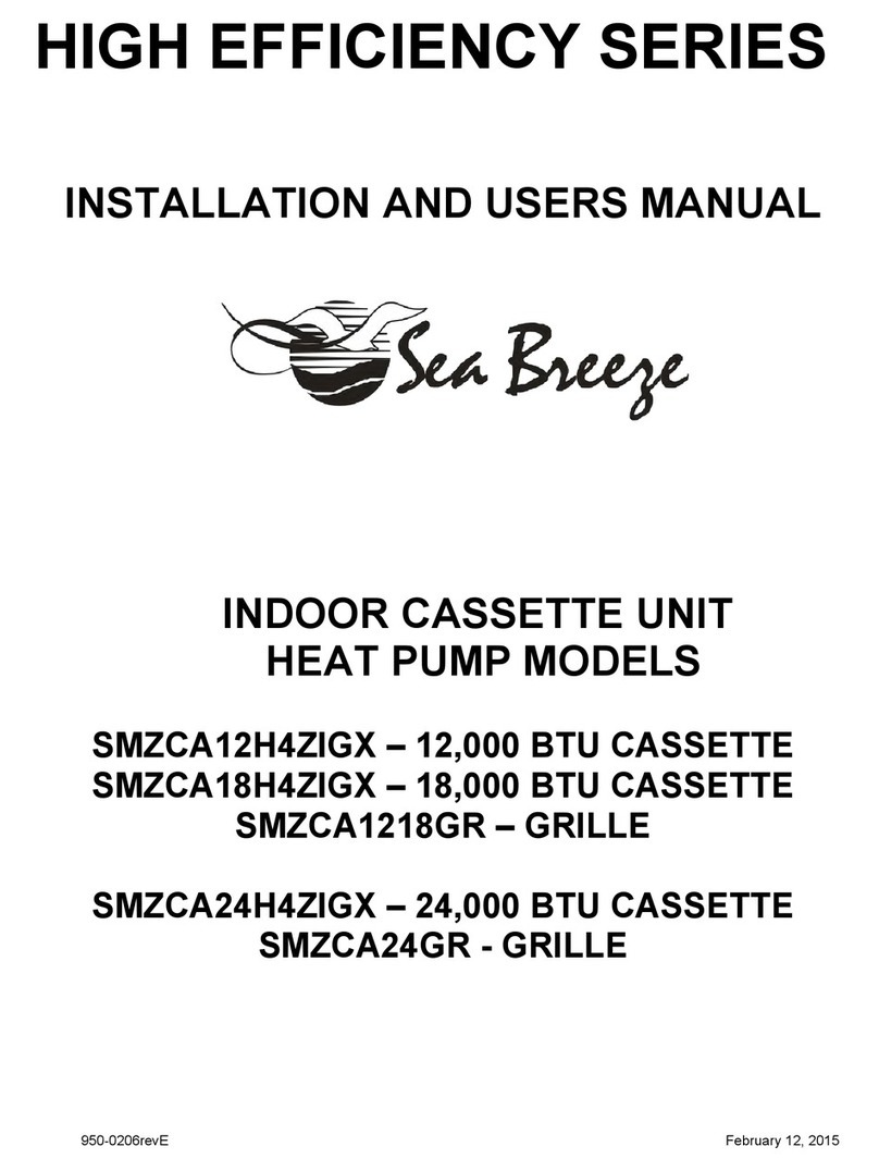 Seabreeze HIGH EFFICIENCY SMZCA12H4ZIGX Installation and user manual