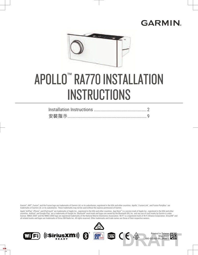 Garmin Fusion Apollo RA770 installation instructions