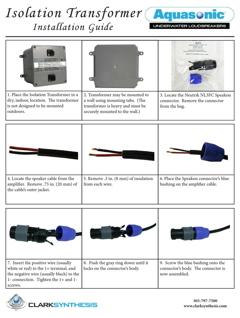Clark Synthesis Aquasonic Isolation Transformer installation guide