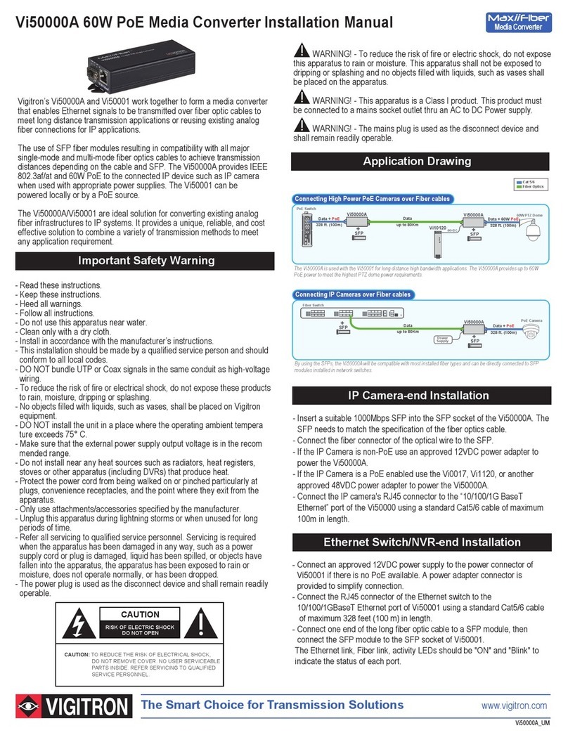 Vigitron Maxiifiber Vi50000A installation manual