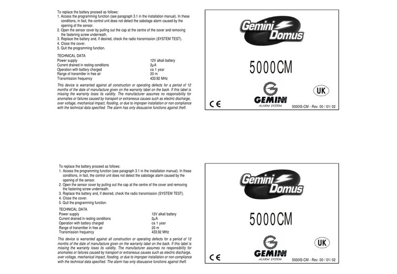 Gemini 5000CM User manual