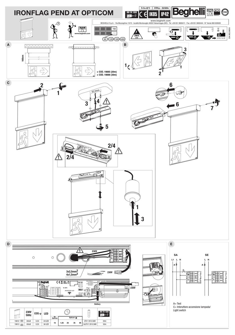 Beghelli IRONFLAG PEND AT OPTICOM User manual