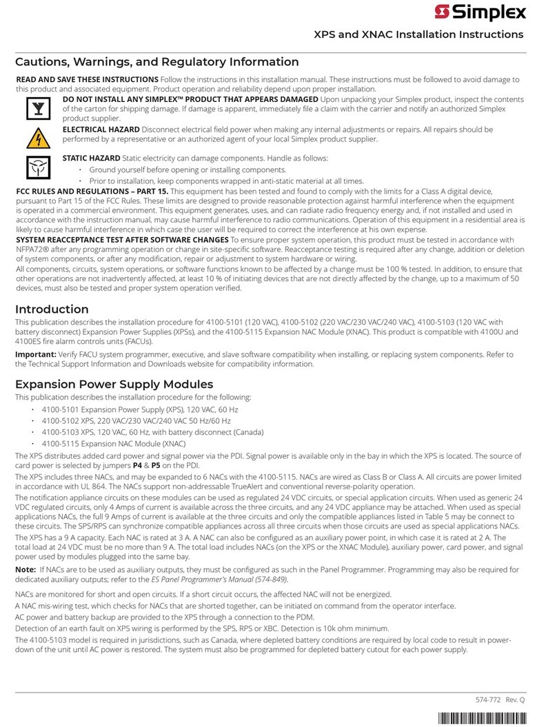 Simplex XPS User manual Simplex XPS User manual