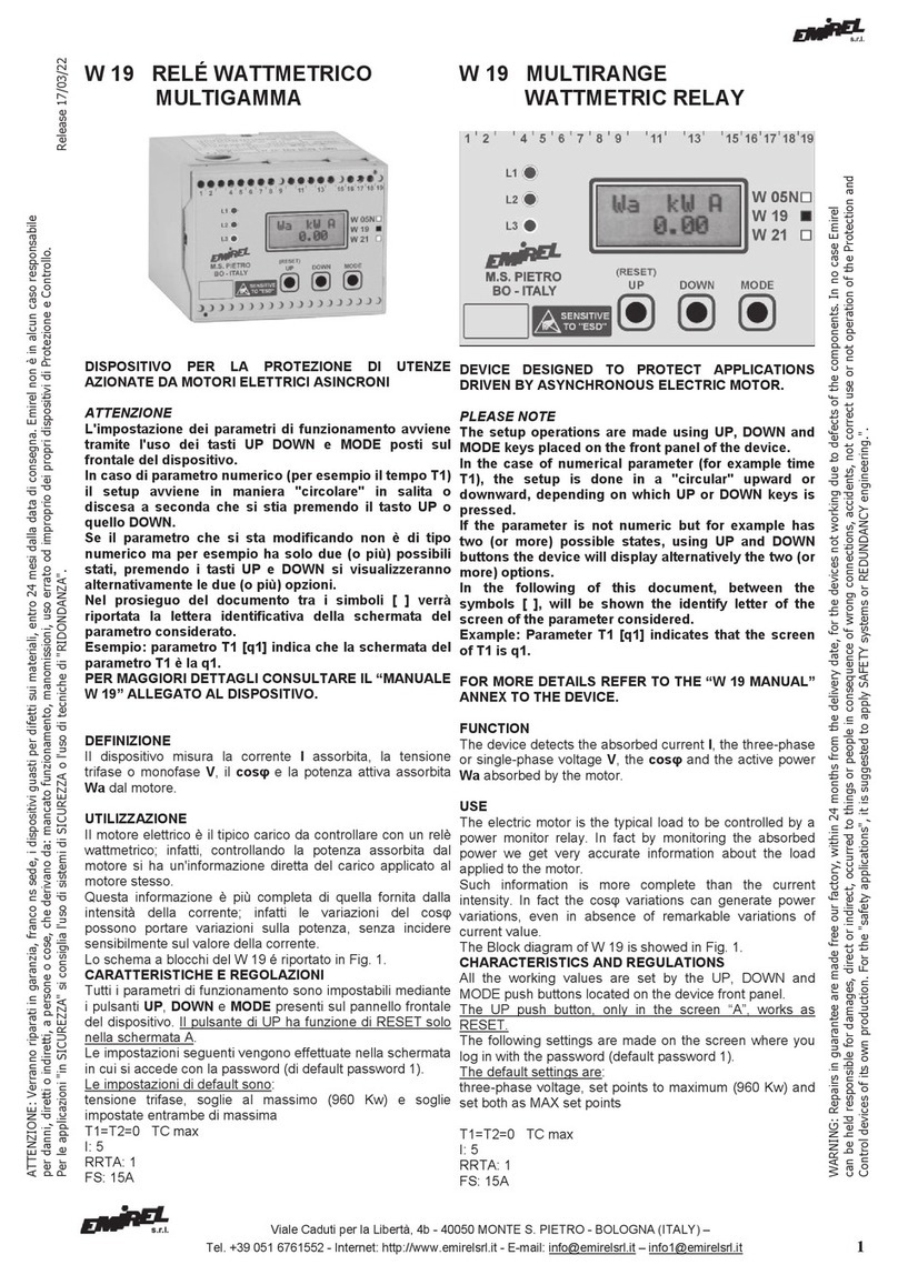 Emirel W 19 quick start guide