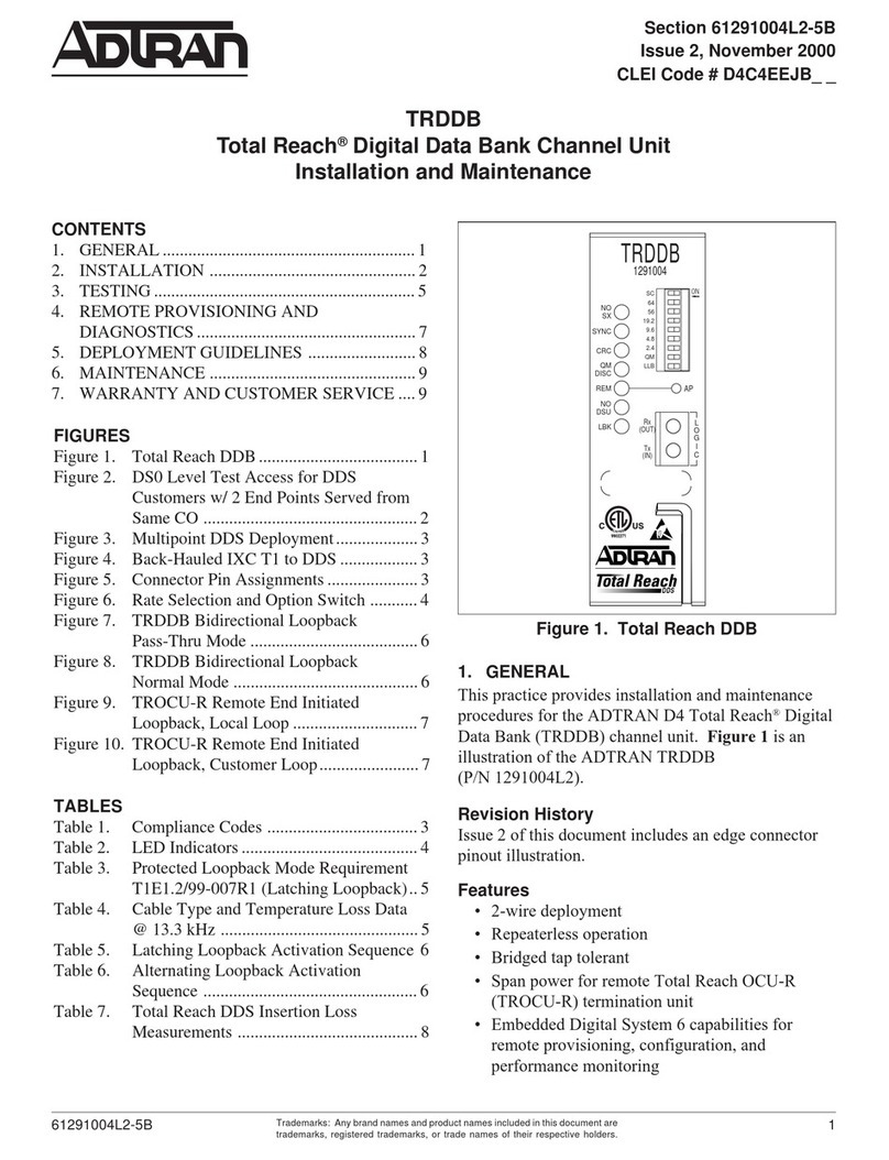 ADTRAN Total Reach TRDDB Installation and Maintenance ADTRAN Total Reach TRDDB Installation and Maintenance