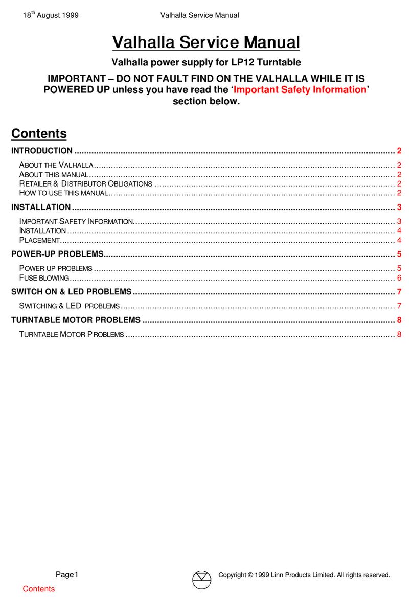 Linn Valhalla Service manual