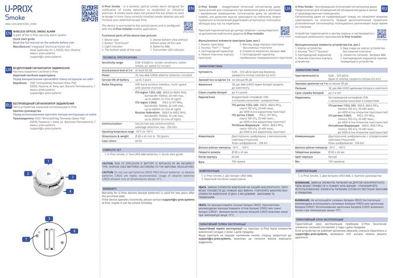 U-Prox Smoke User manual U-Prox Smoke User manual